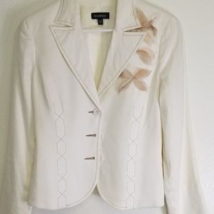 Bebe White Fitted Blazer Jacket Sz 8 Womens Coat